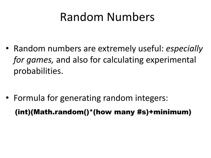 random numbers