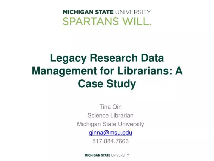 legacy research data management for librarians a case study