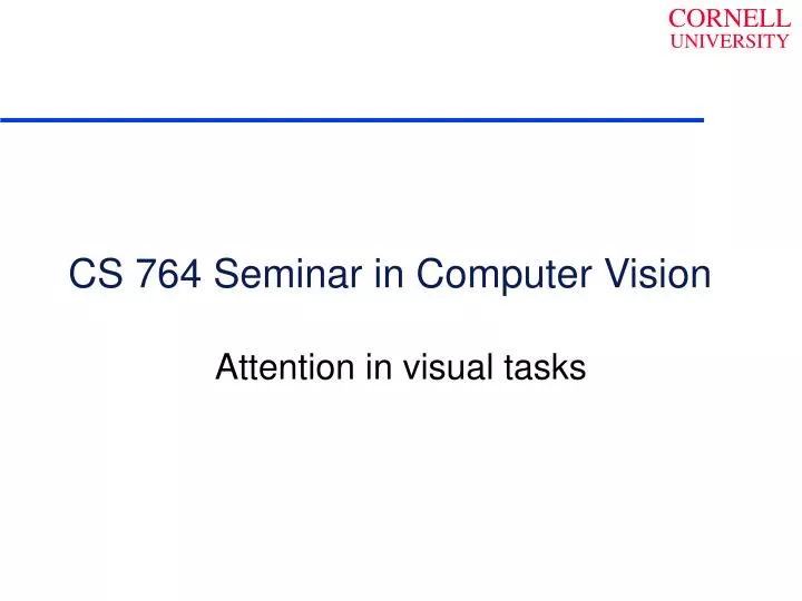 cs 764 seminar in computer vision