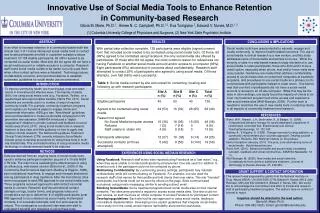 Innovative Use of Social Media Tools to Enhance Retention in Community-based Research