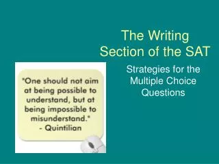 The Writing Section of the SAT
