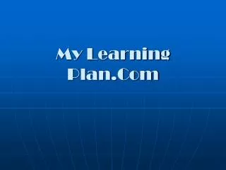 My Learning Plan.Com