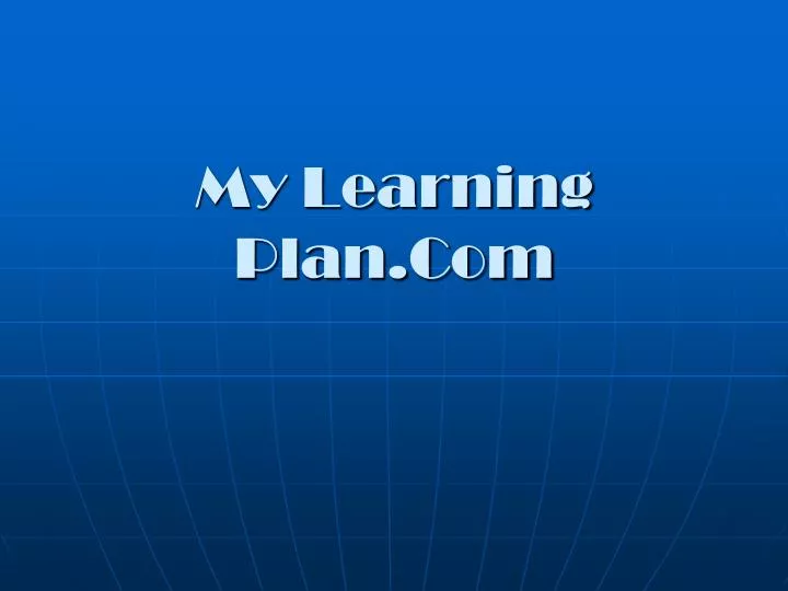 my learning plan com