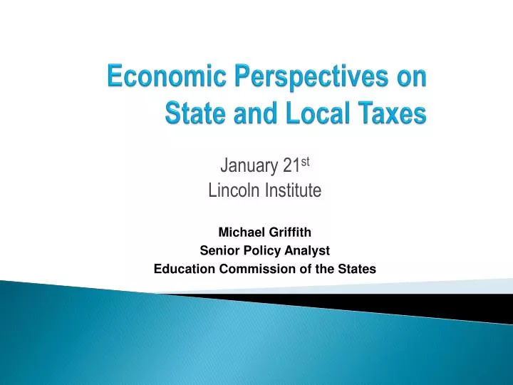 economic perspectives on state and local taxes