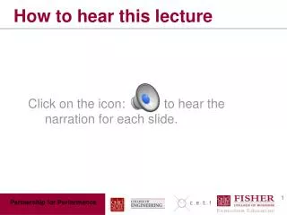 How to hear this lecture