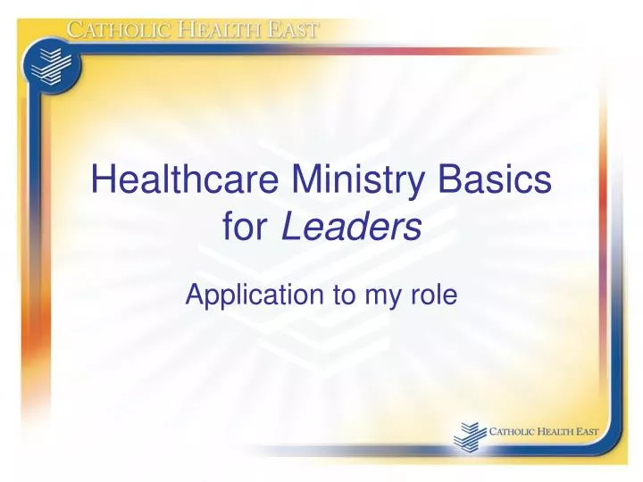 healthcare ministry basics for leaders