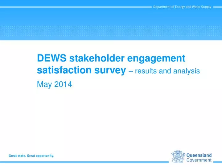 dews stakeholder engagement satisfaction survey results and analysis