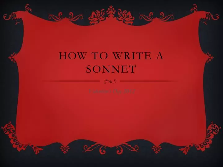 how to write a sonnet