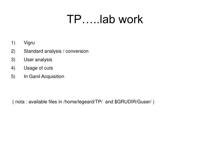 tp lab work