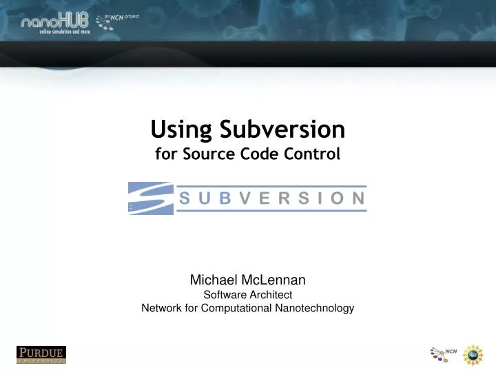 using subversion for source code control