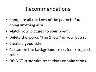 Recommendations