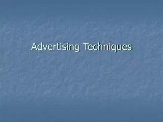 Advertising Techniques