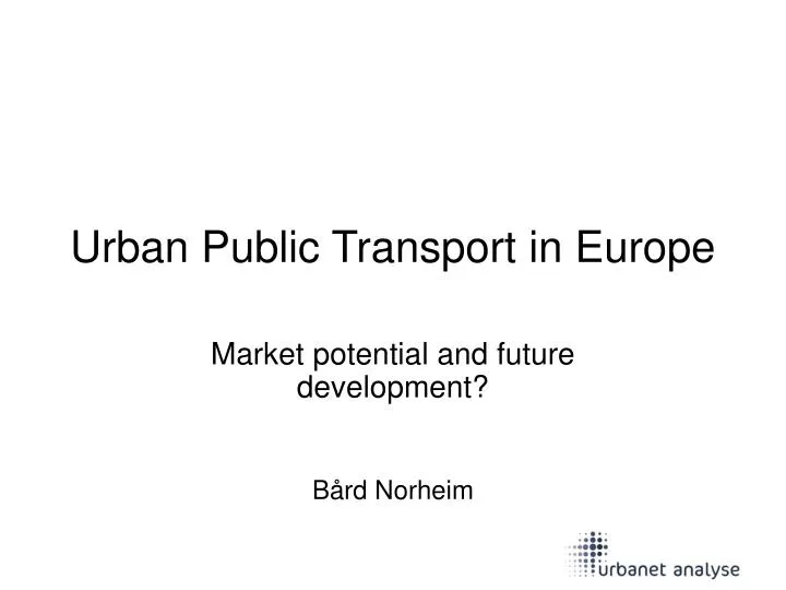 urban public transport in europe