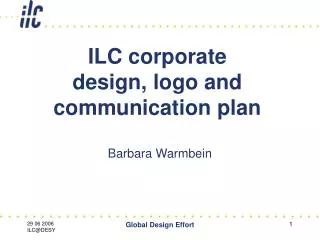ILC corporate design, logo and communication plan