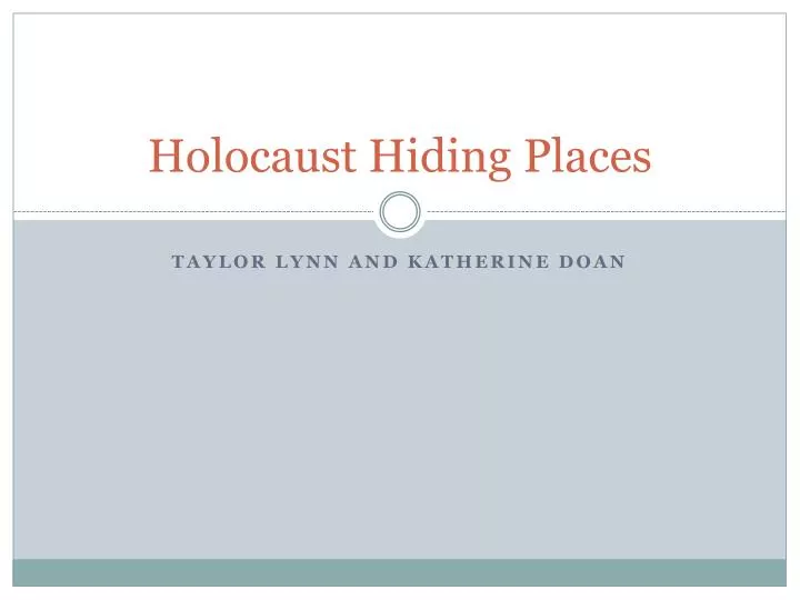 holocaust hiding places