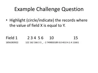 Example Challenge Question