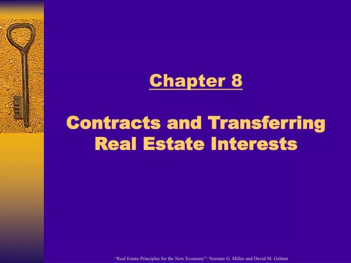 chapter 8 contracts and transferring real estate interests
