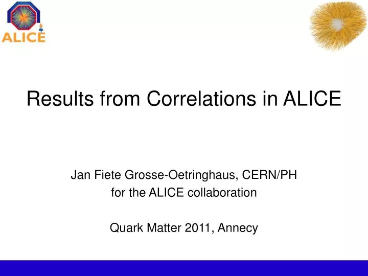 results from correlations in alice