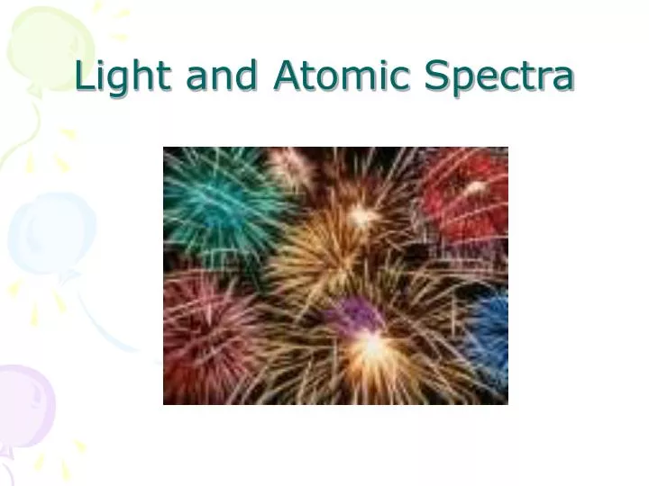 light and atomic spectra