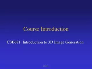 course introduction