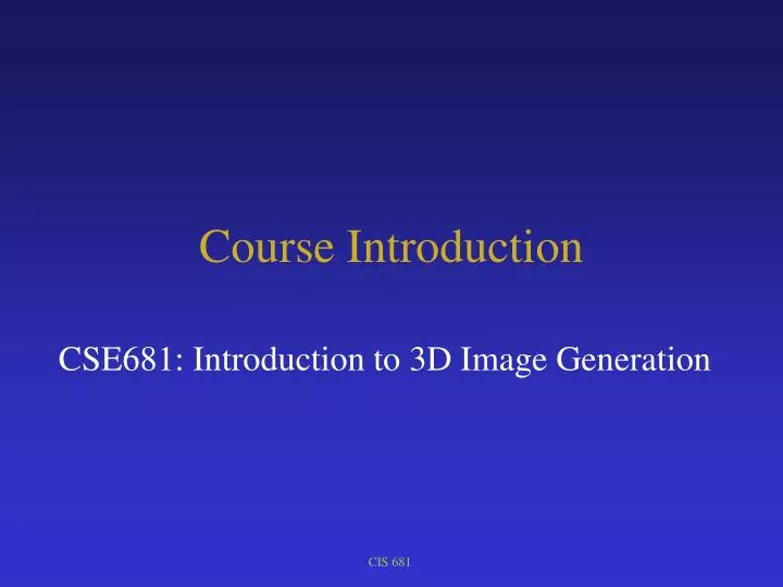 course introduction