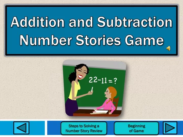 addition and subtraction number stories game