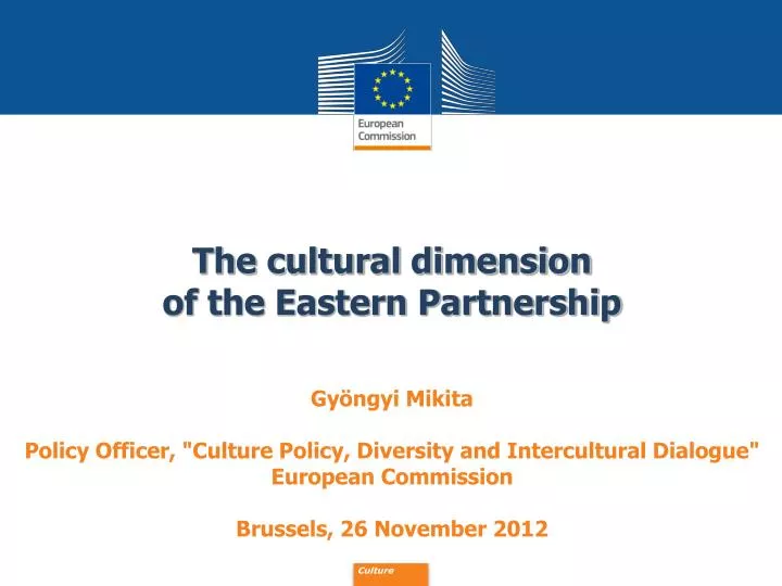 the cultural dimension of the eastern partnership