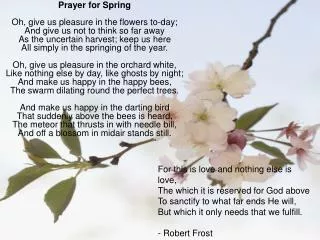 Prayer for spring