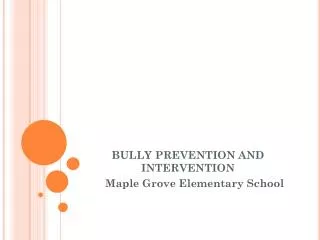 bully prevention and intervention