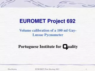 EUROMET Project 692