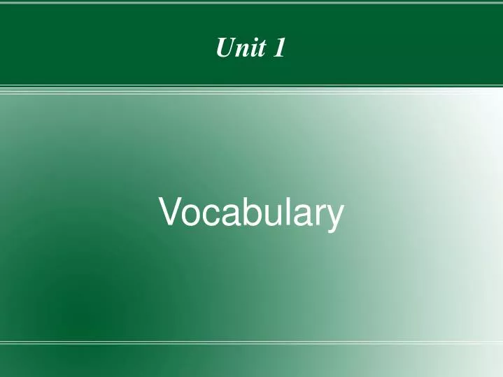 vocabulary