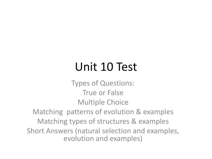 unit 10 test