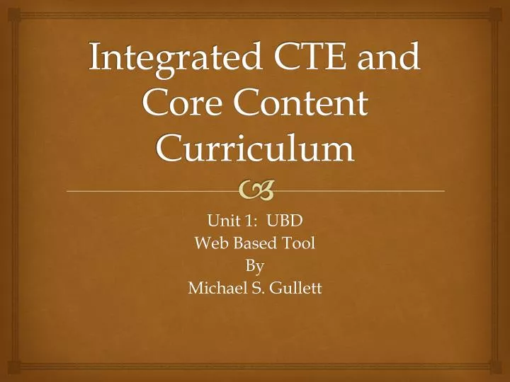 integrated cte and core content curriculum