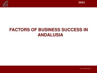 FACTORS OF BUSINESS SUCCESS IN ANDALUSIA