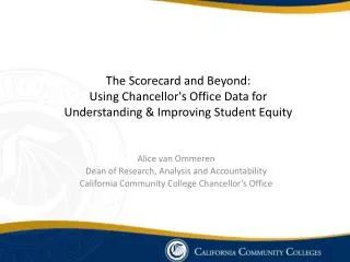 the scorecard and beyond using chancellor s office data for understanding improving student equity