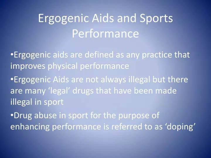 ergogenic aids and sports performance