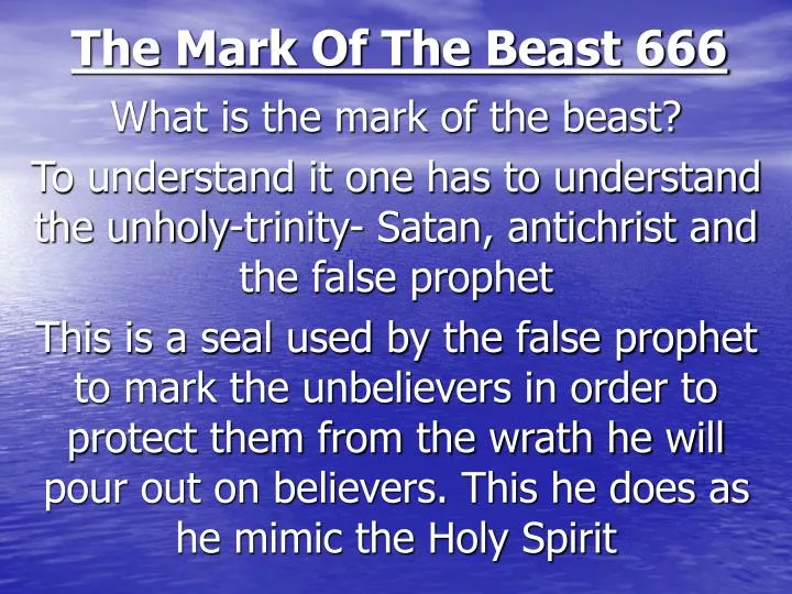 the mark of the beast 666