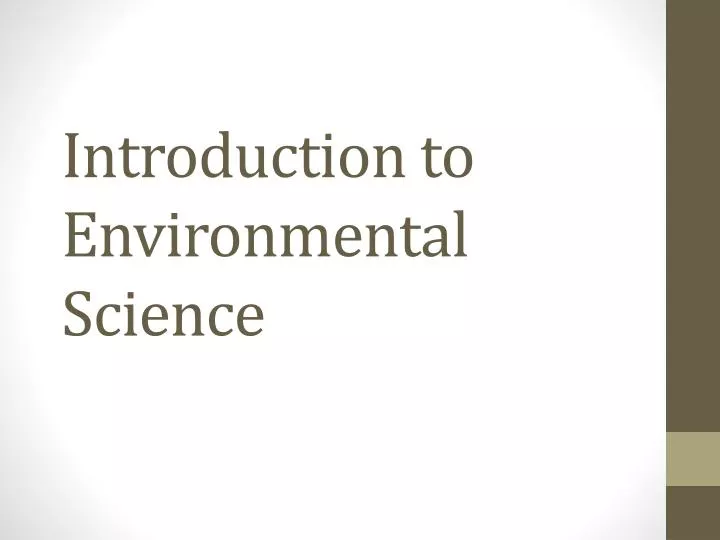 introduction to environmental science