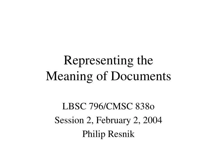 representing the meaning of documents