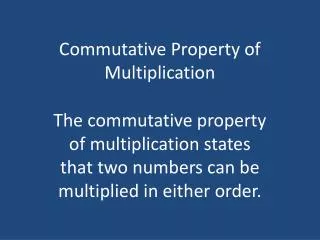 Commutative Property of Multiplication