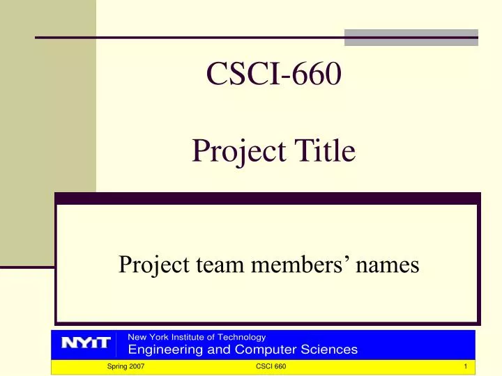 csci 660 project title