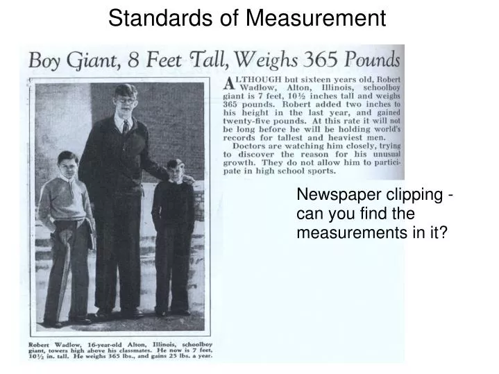 standards of measurement