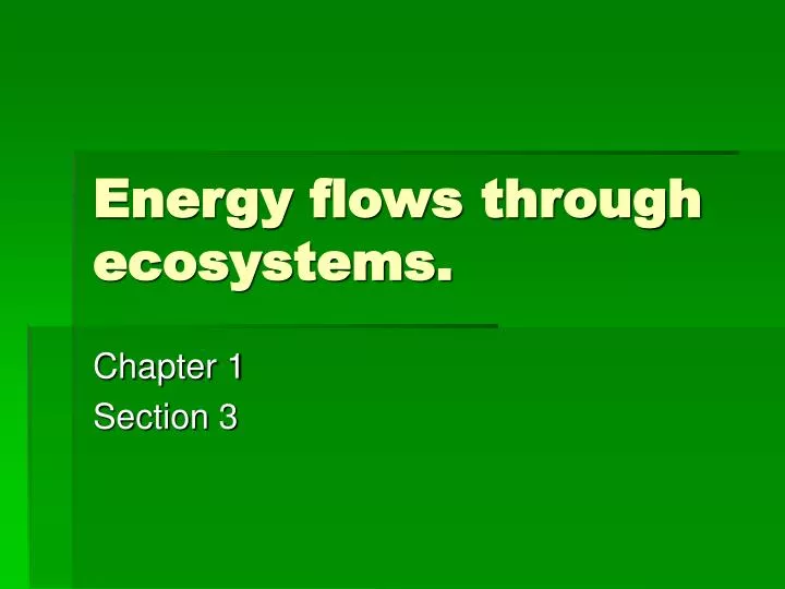 energy flows through ecosystems