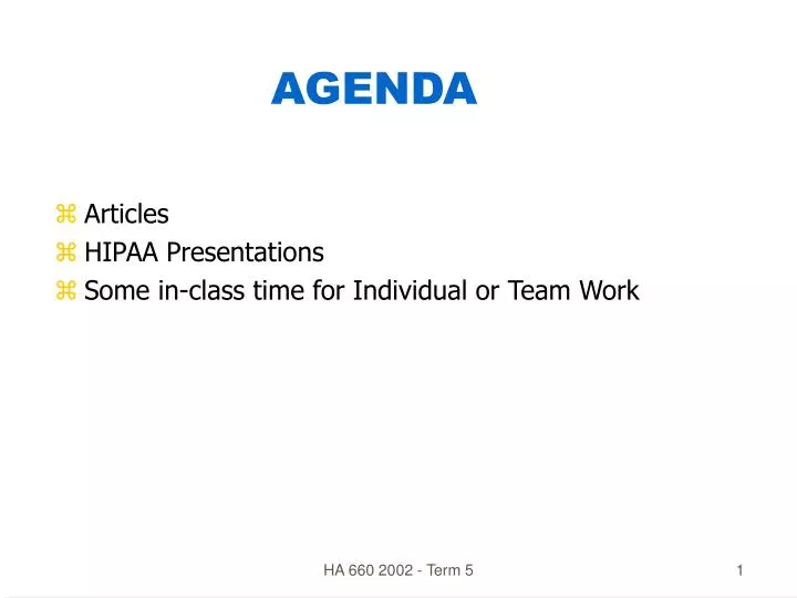 agenda