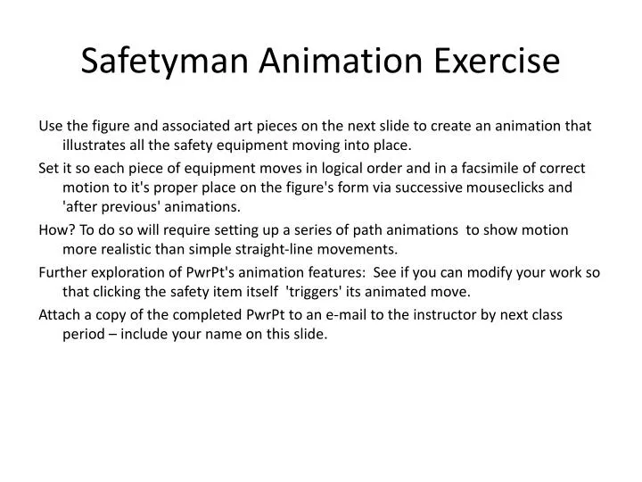 safetyman animation exercise