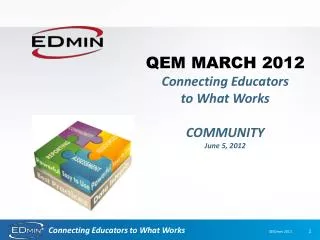 QEM MARCH 2012 Connecting Educators to What Works COMMUNITY June 5, 2012