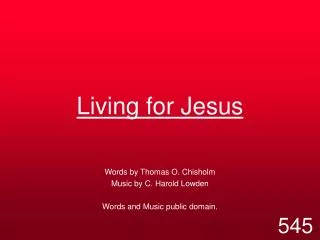 Living for Jesus