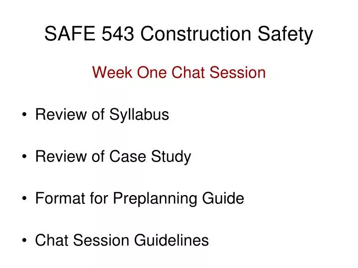 safe 543 construction safety