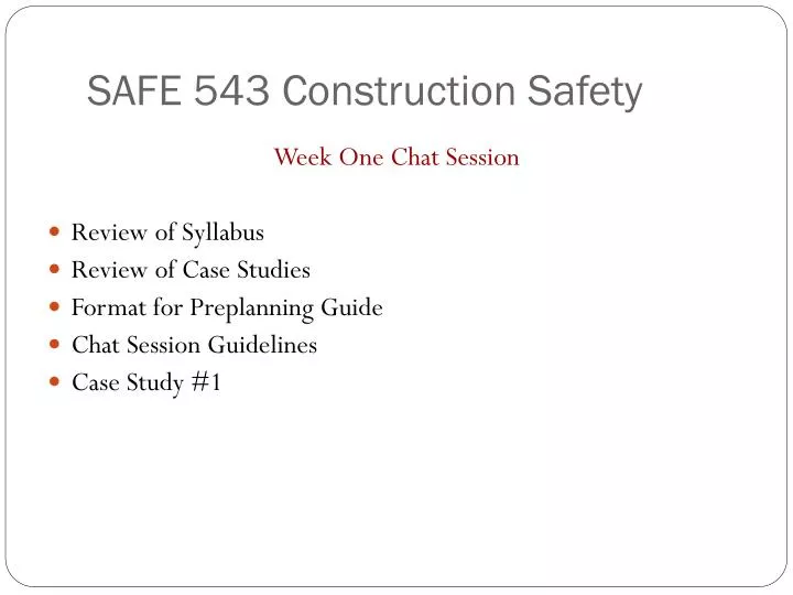 safe 543 construction safety