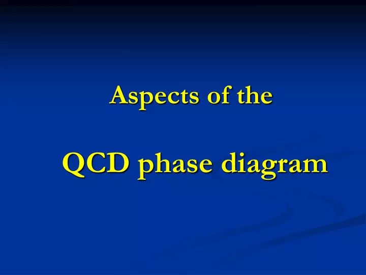 aspects of the qcd phase diagram